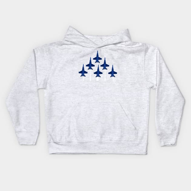 Delta Jet Blues Kids Hoodie by laceylschmidt